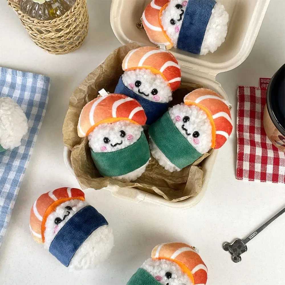 Fashion Kawaii Salmon Keychain Cartoon Japanese Style Sushi Bag Pendant Soft Plush Stuffed Rice Plush Keyring Hanging AccessoryXJ250928