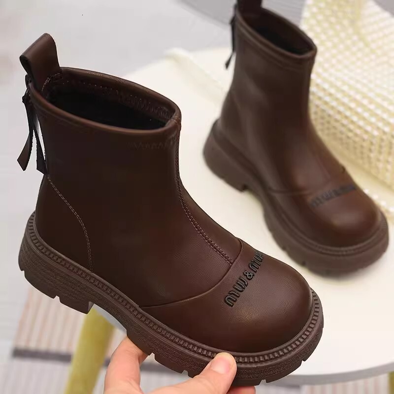 Autumn and Winter New Women's Shoes Soft Leather Girls' Short Boots Wool Lined Double Cotton Boots Chelsea Boots Martin Boots Designer Shoes