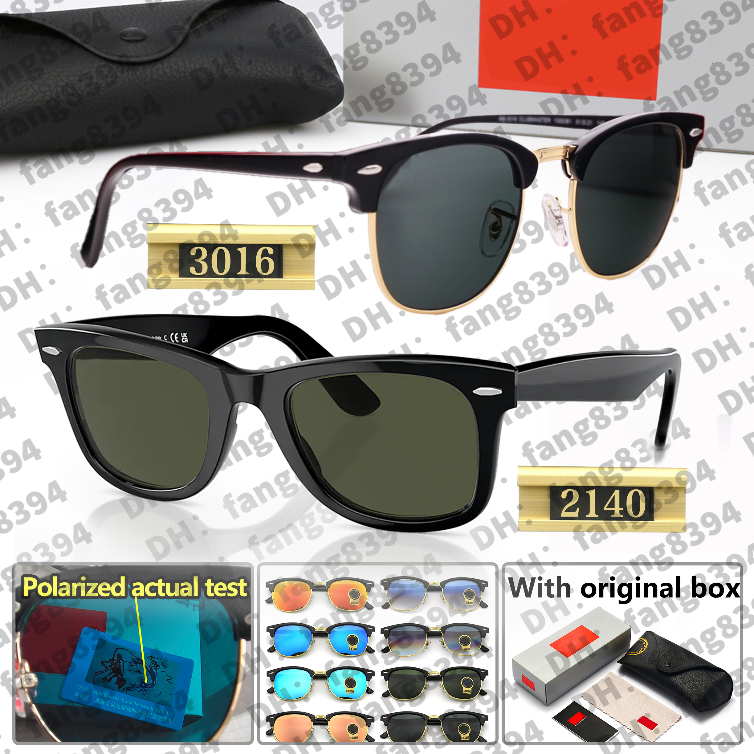 aviators sunglasses toprb 3016 rbr 2140 square men women polarized sunglasses club master havana frames green orange blue brown fashion lenses sport sunglasses