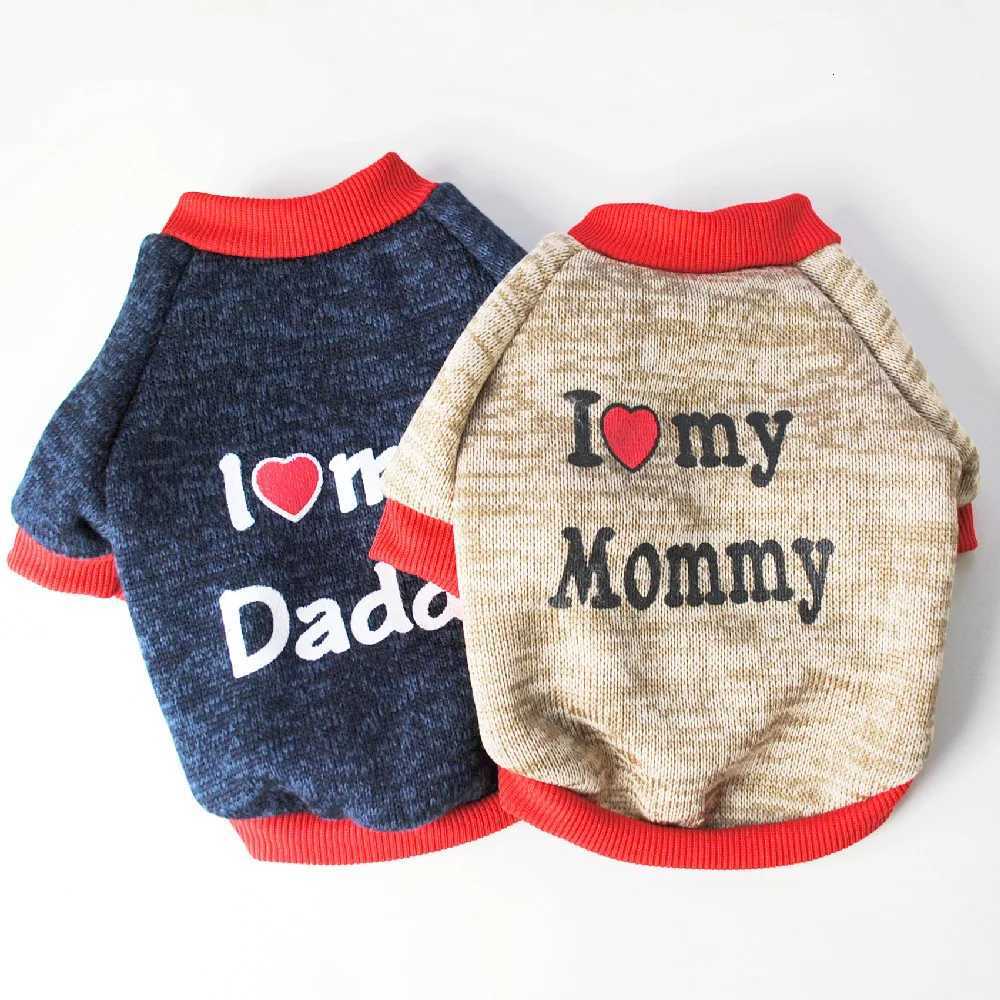 Small Dog Clothes Cute Puppy Cat Clothing Cotton Tshirt Chihuahua Pug Clothes Vest Spring Autumn Pet Costume I Love Daddy Mommy X250928