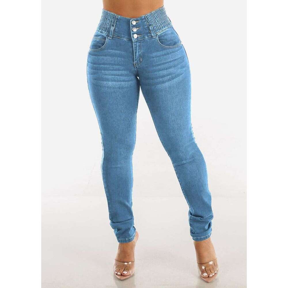 Women's Clothing Slim Stretch Jeans Sexy Hip Lifting High Waist Skinny Trousers