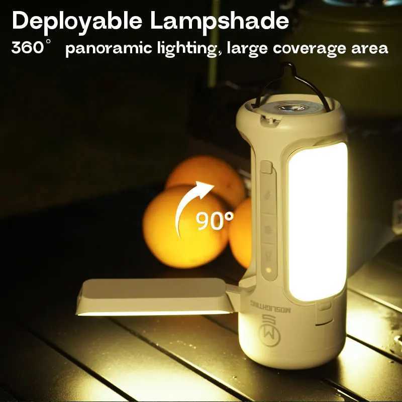 MOSLIGHTING Folding Outdoor Camping Lantern Portable Bluetooth Speaker Rechargeable Emergency Light Flashlight Hanging Tent Lamp C250928