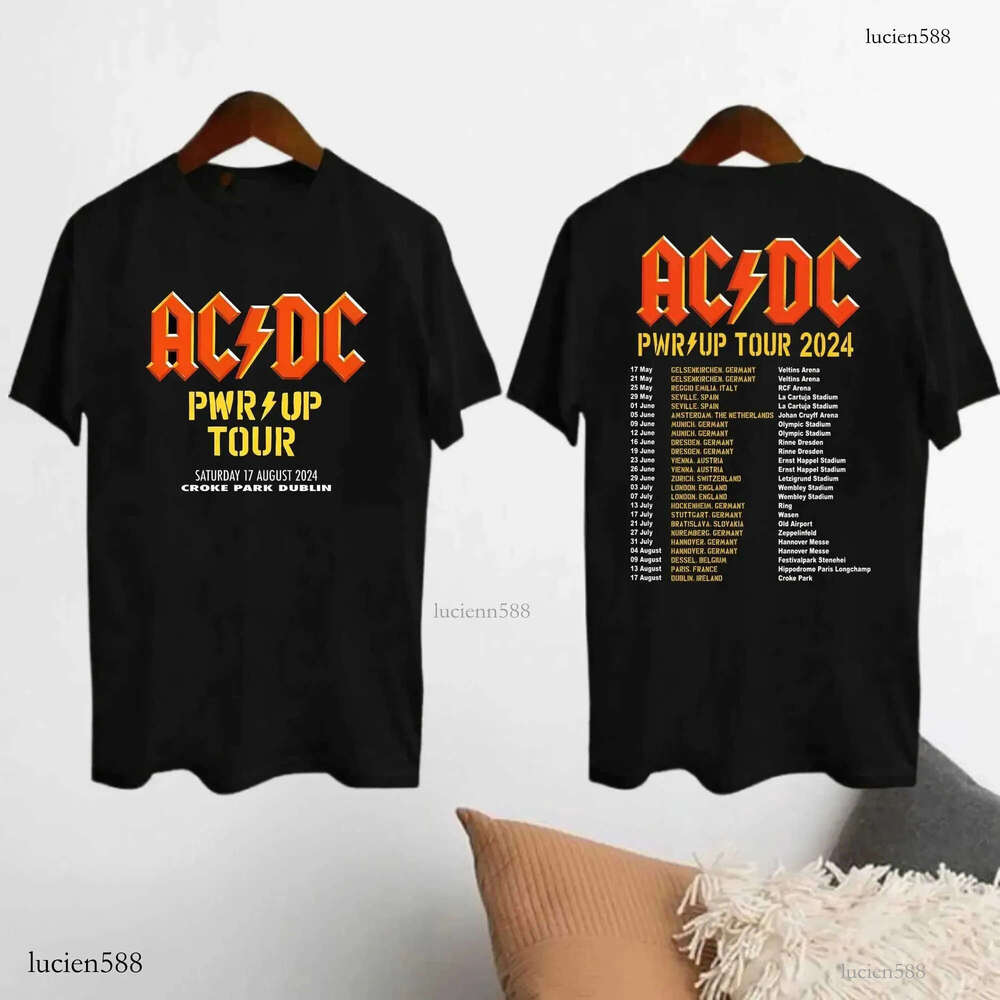 2024 AC-DC Bands 51 Year Rare Retro T-shirt Coming Soon with Rock Casual Lyrics Short Slip Neutral Top Tour PWRU Cotton Shirt X241228
