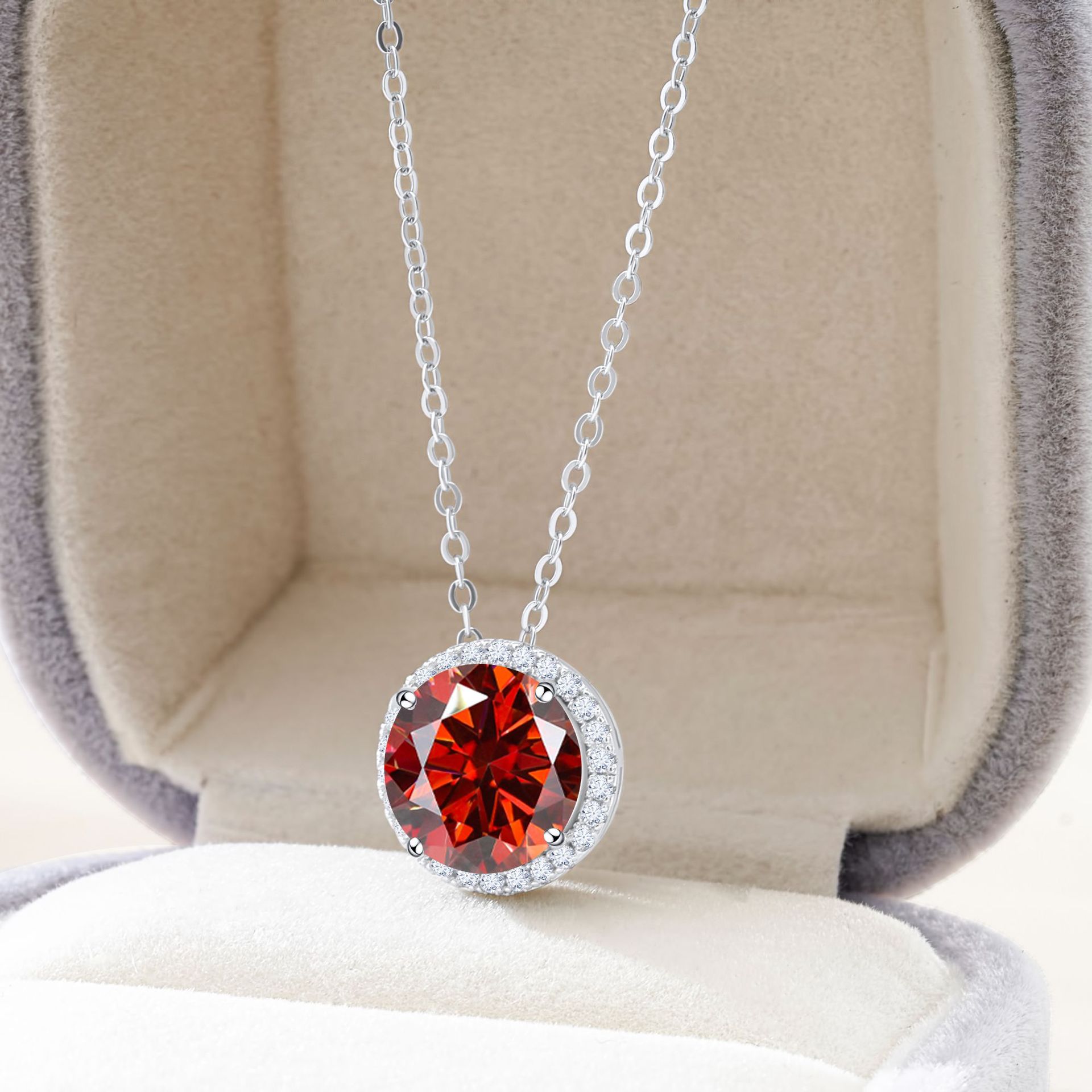Vvs Moissanite necklace luxury jewelry design Necklaces For Women Silver Fashion Jewelry S925 silver 5CT cut Moissanite necklace Valentine's Day 