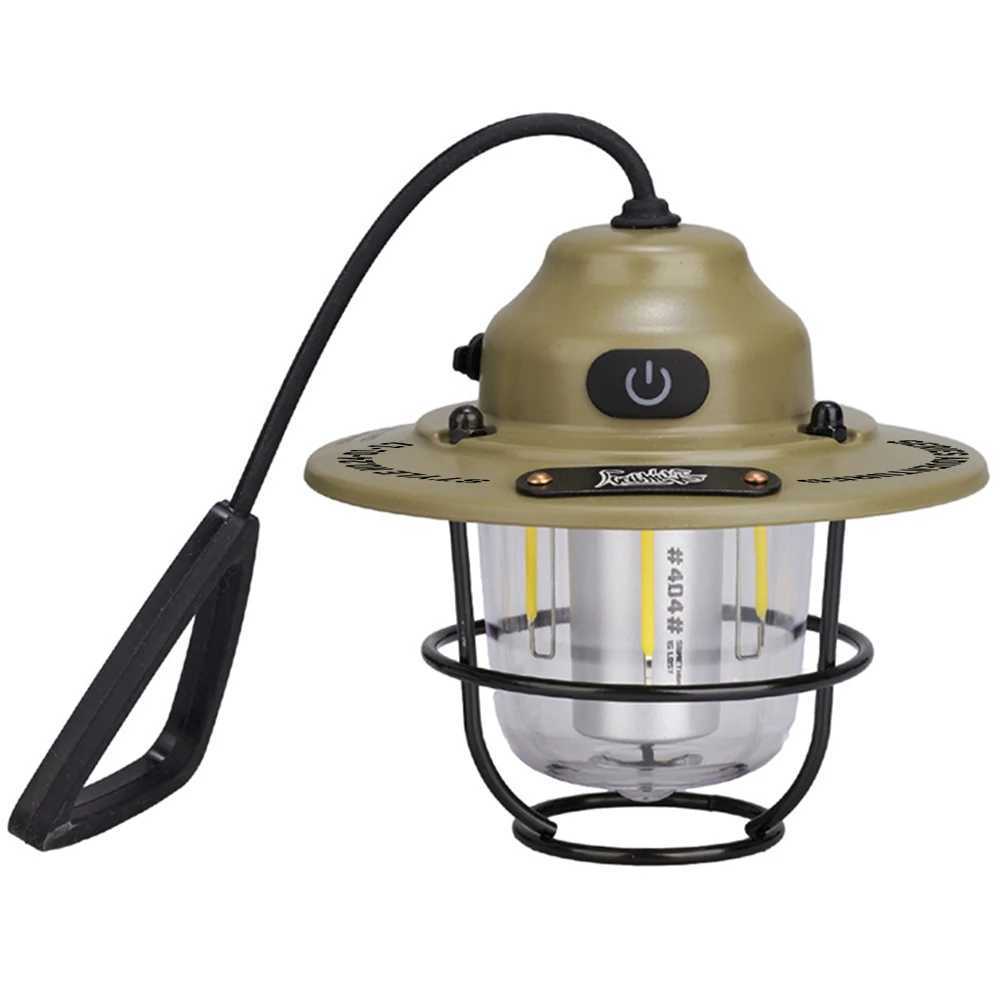 LED Camping Lantern Dimmable Camping Light Type C Charging Retro Camping Light 4 Light Modes IPX4 Waterproof for Fishing Camping C250928