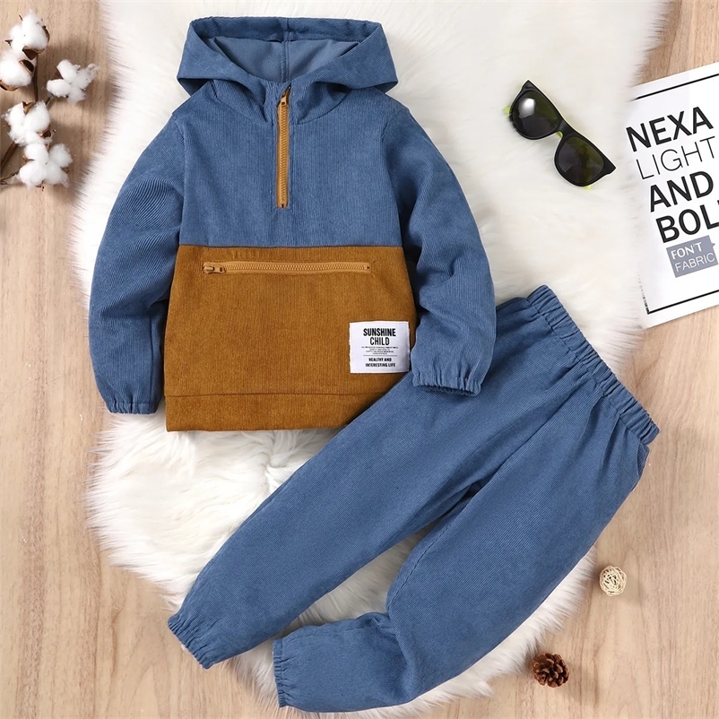 Clothing Sets Boy Clothes Suit Fashion Long Sleeve Hooded 2PCS Costume Children's Sport Outfit Set For 4 7 Years Old 231030bj