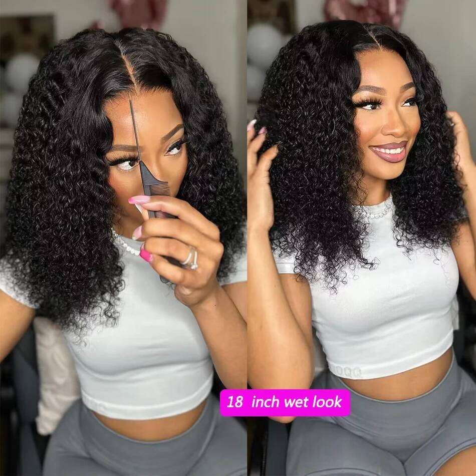 10A Real Glueless Human Hair Wigs Ready To Wear Bleached Knots 6X4 Pre Cut HD Transparent Lace Closure Wig Jerry Curly 210% Xiusiyuan2509
