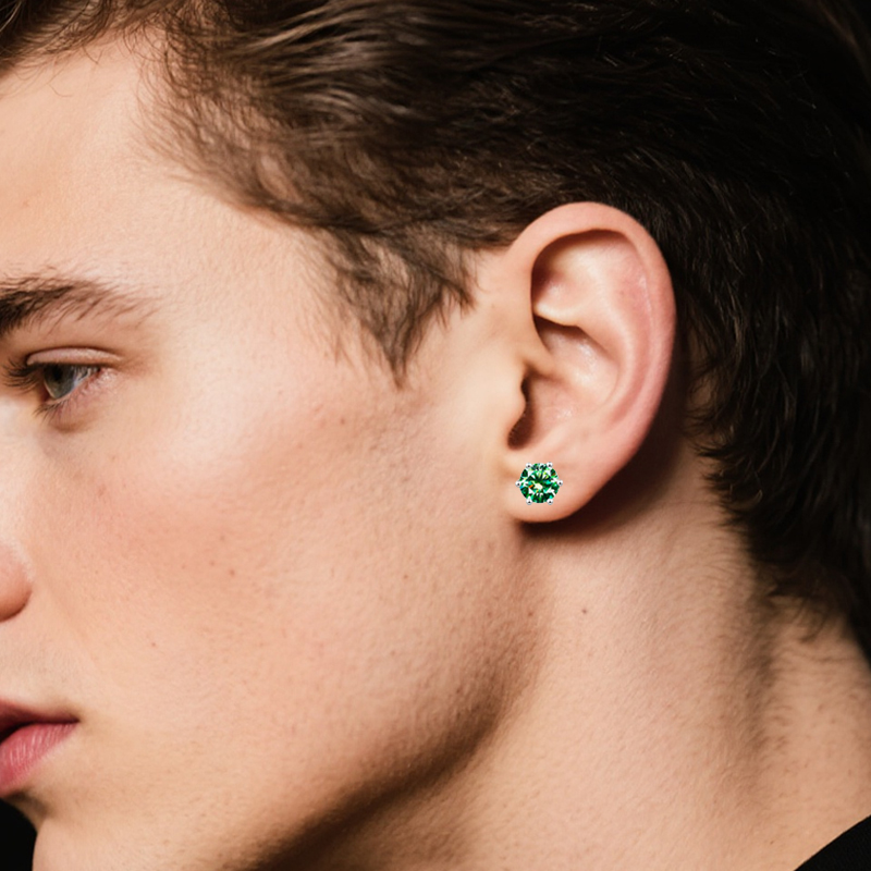 MT GRA 0.5-2CT *2 Green Moissanite Earrings for Women Man, 925 sterling silver wedding Birthstone Earrings Fine jewellry , High quality factory Wholes