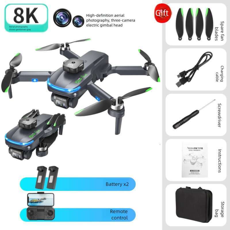 S HD Aerial Photography Brushless Drone Folding Quadcopter Optical Flow Obstacle Avoidance Remote Control Aircraft Toy