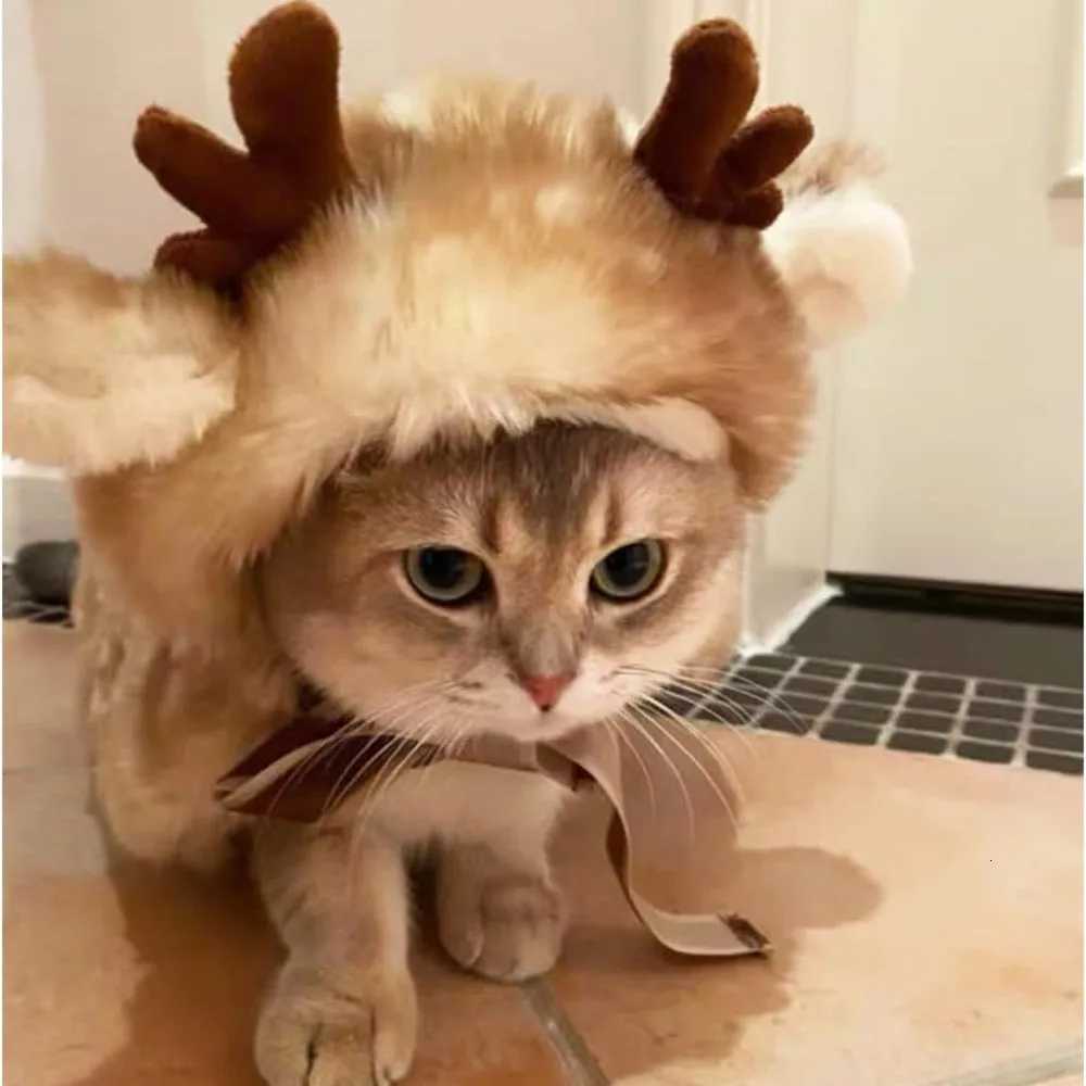 Christmas Pet Clothes Dog Elk Cloak Xmas Pet Costume Brown Deer Cat Clothes Winter Warm Puppy Cape for Cats Small Medium Dogs X250928