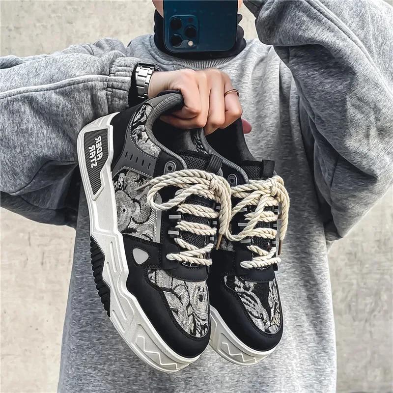 Breathable Canvas Sneakers for Men with Non-Slip Thicker Sole - Stylish Sporty Footwear Men's Shoes Summer Breathable, Casual, Design Sense Niche