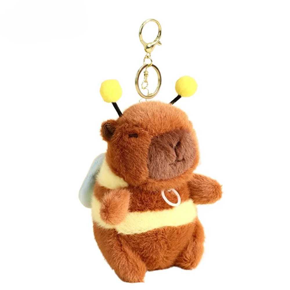 120PCS Cute Bee Capybala Bag Pendant Plush Keychain Doll Niche Backpack Hanging Decoration Highend Doll Plush Toy Small GiftXJ250928