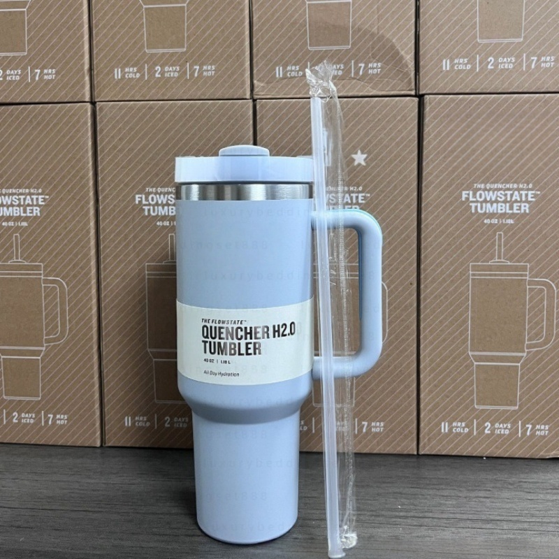 Water Bottle 40oz tumbler Stainless Designer Cup cups lid and straw water bottle Car cup stainless steel coffee cup straw large-capacity mug