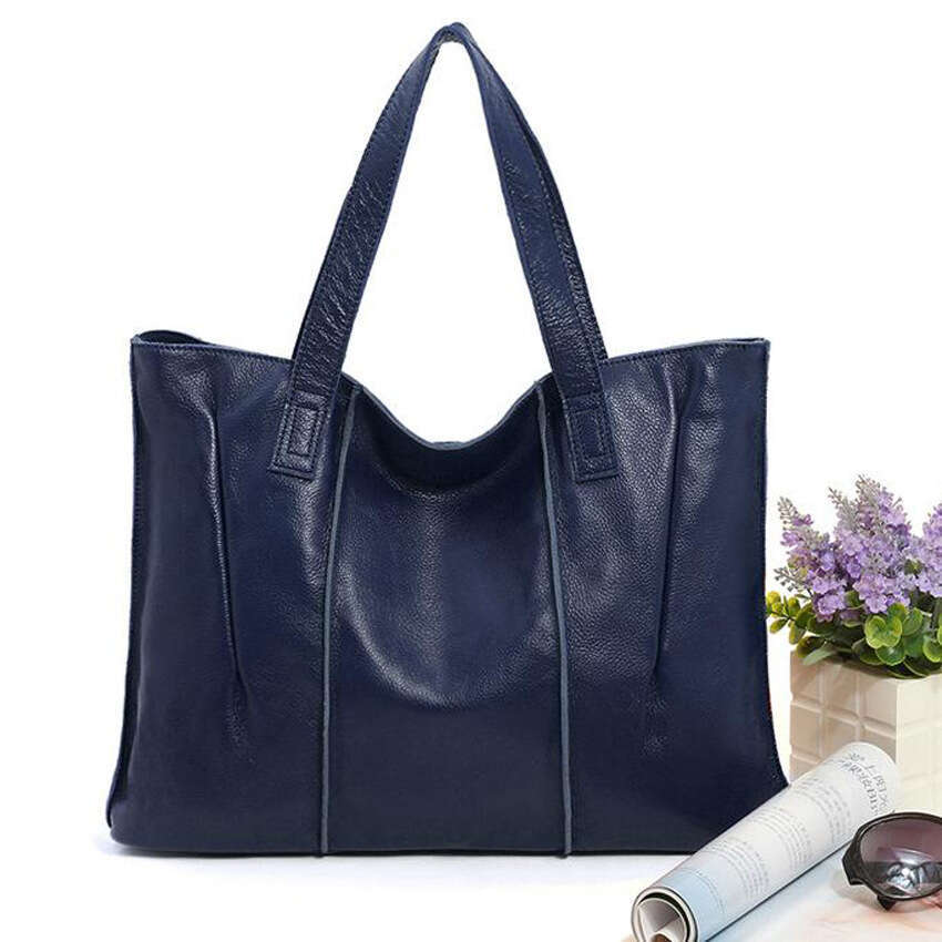 designer bag Luxury bag First Layer Cowhide Single Shoulder Simple Tote Bag Versatile Women's Commuting Casual Handbag