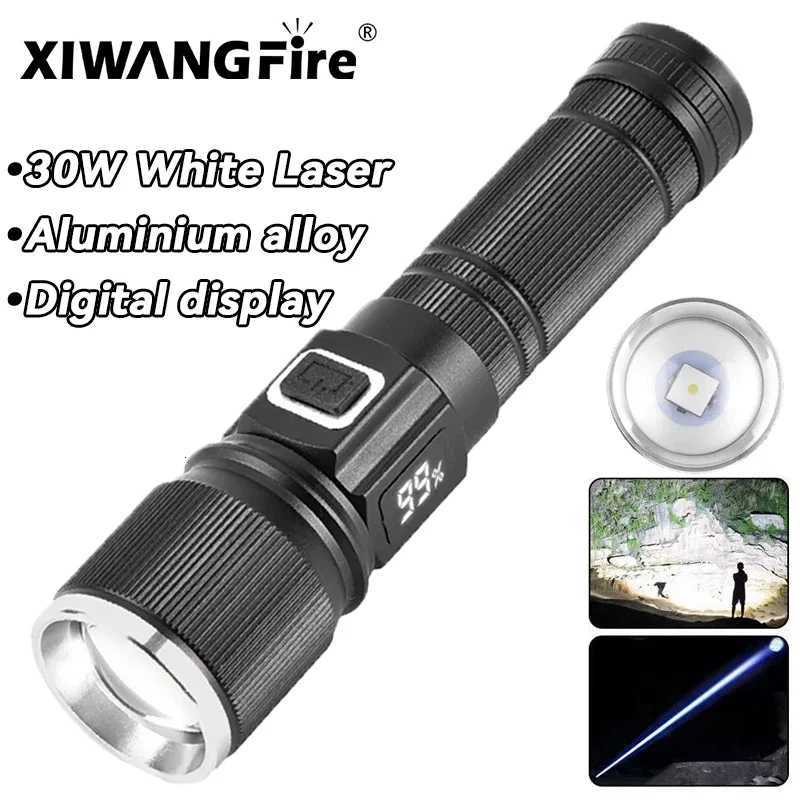 Rechargeable LED Aluminium Alloy Flashlights Super Bright Zoomable Waterproof Flashlight with 3 Mode Powerful for Camping Hiking D250928