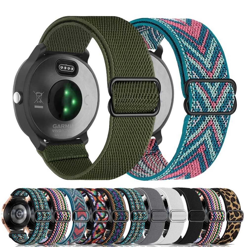 20mm 22mm Nylon Strap For Garmin Vivoactive 4 3 HR Band Watch Venu 2 SQ Forerunner 645 Elastic Wristband Bracelet Fenix 6 5 Pro W250928