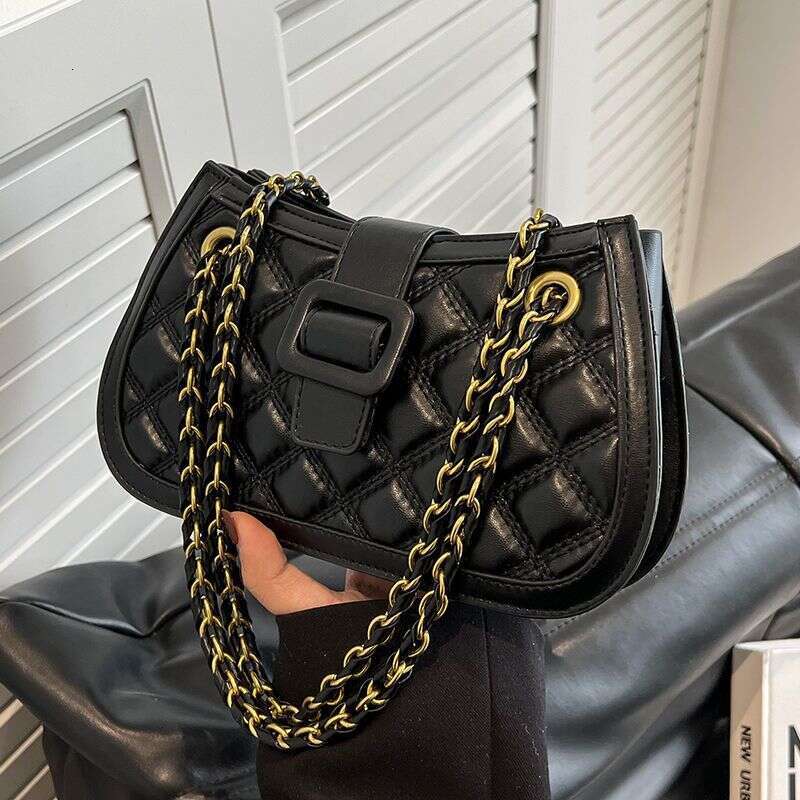 Design texture small for spring and summer new fashion niche dia grid chain popular women's crossbody bag