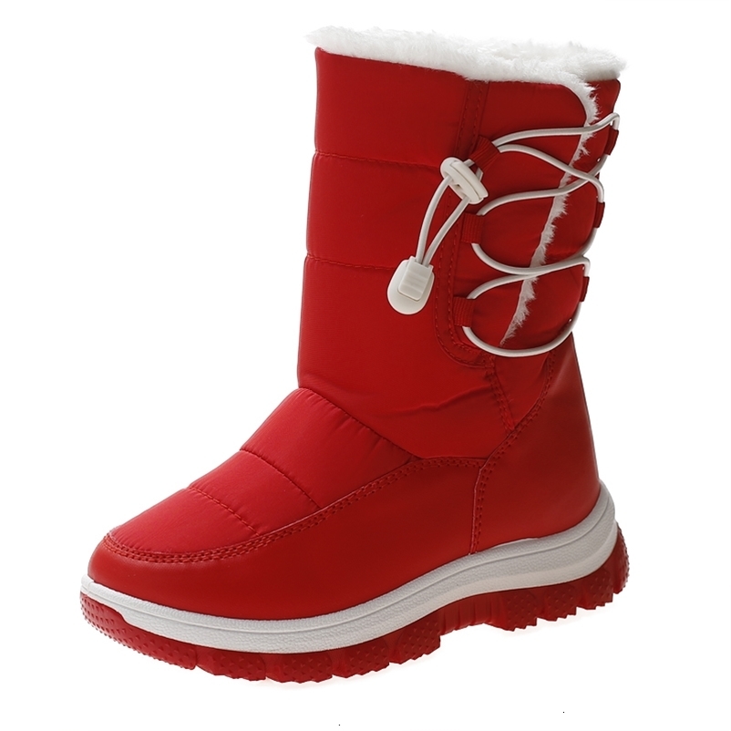 Boots Winter Girls Snow Windproof Warm Plush Children High Top Teenager Kids Outdoor Cotton Shoes Student Size 28 36 230823bj