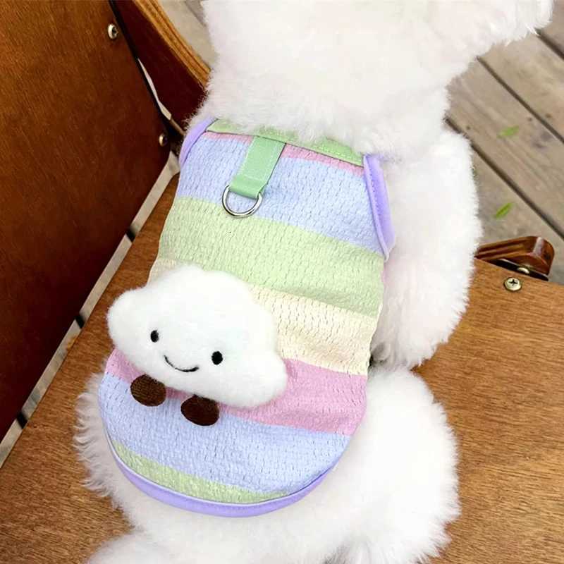 Suspenders Dog Vest Rainbow Striped Clouds Dog Summer Clothes Thin Cooling T Shirt Chihuahua Bichon Puppy Clothing Cat Vests X250928