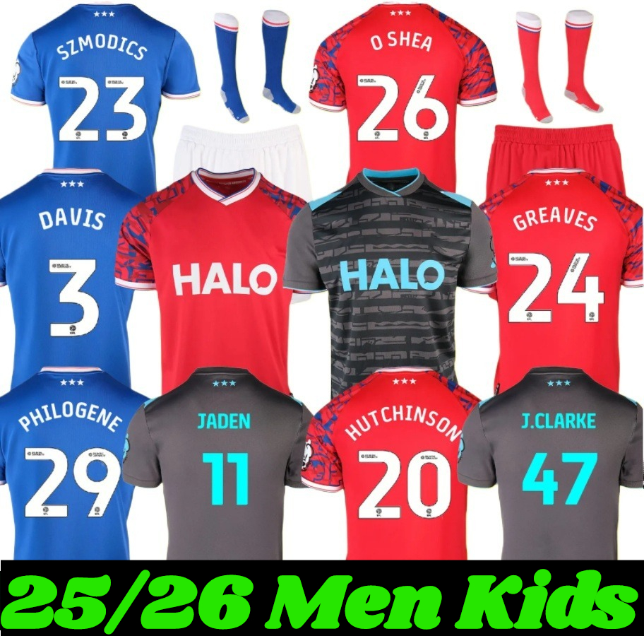 25 26 IpSwIcHs CHAPLIN Soccer Jerseys Tractor Boys Town DELAP CHAPLIN AL-HAMADI SZMODICS MORSY PHILLIPS CLARKE BURGESS O'SHEA men kids kits sock football
