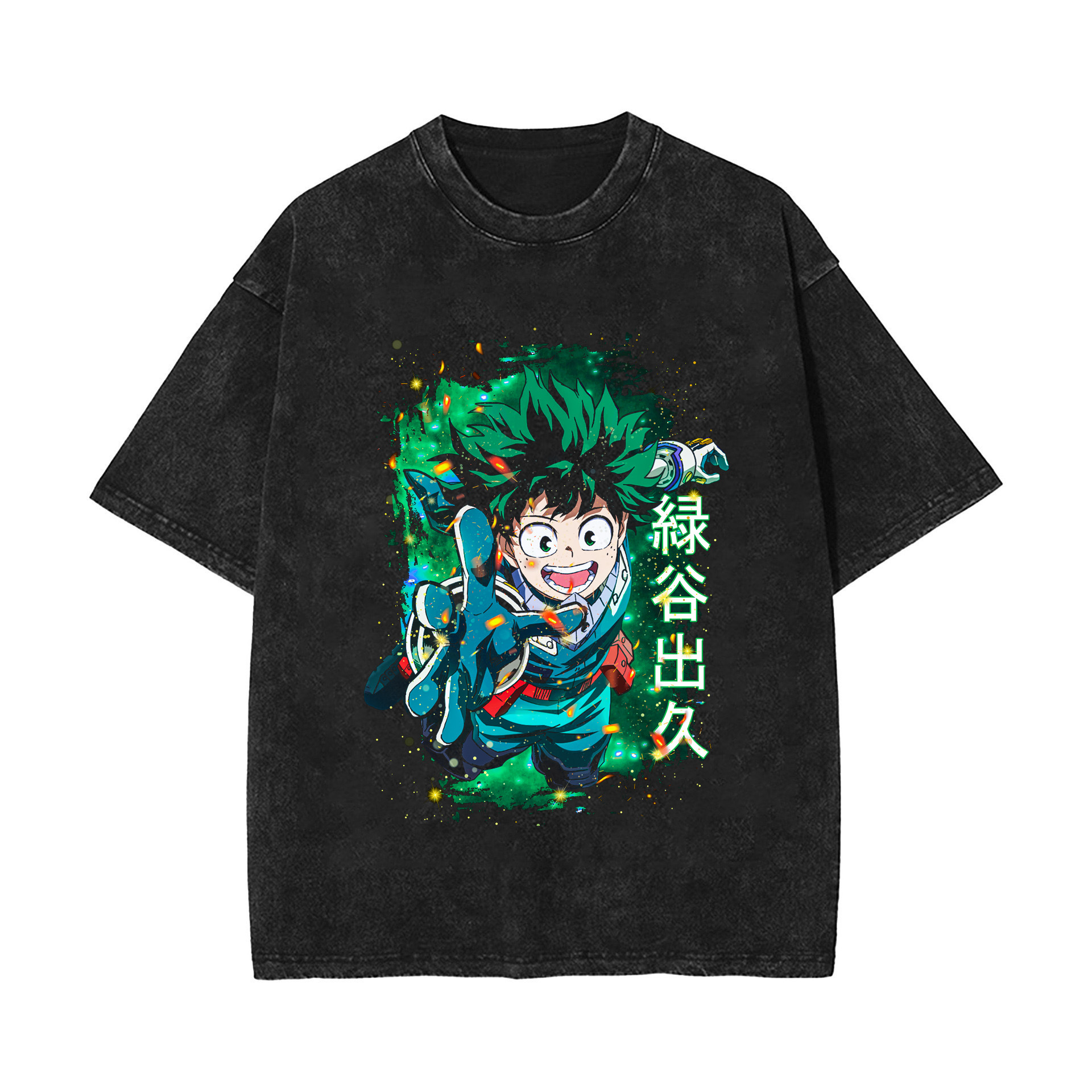 2025 New Summer Anime My Hero Academia European-Style Washed Vintage Short-Sleeve T-Shirt - TT8795