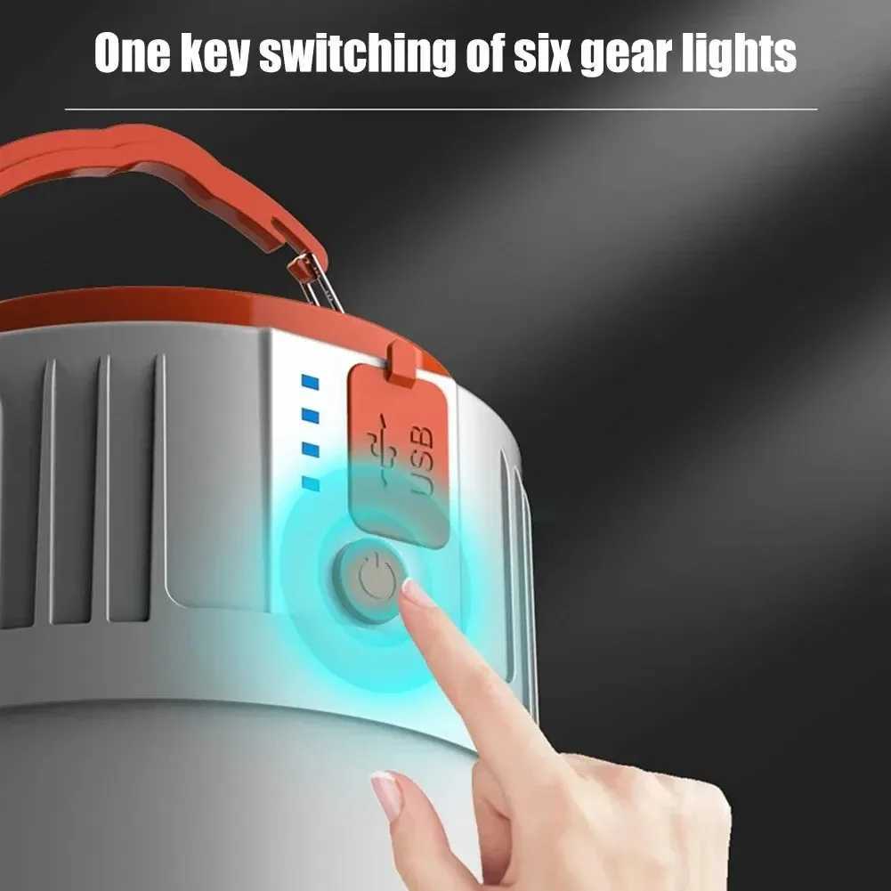 Solar Light Bulb Camping light LED Solar USB Rechargeable 5Lighting Modes Flashlight Tent Hanging Bulb for Outdoor Emergency C250928