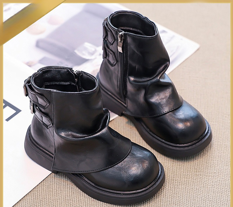 Spring and Autumn New Women's Thick soled Short Boots Retro Brown Short Boots Western Boots Flip up Boots Fashion Trend Children's Boots Des