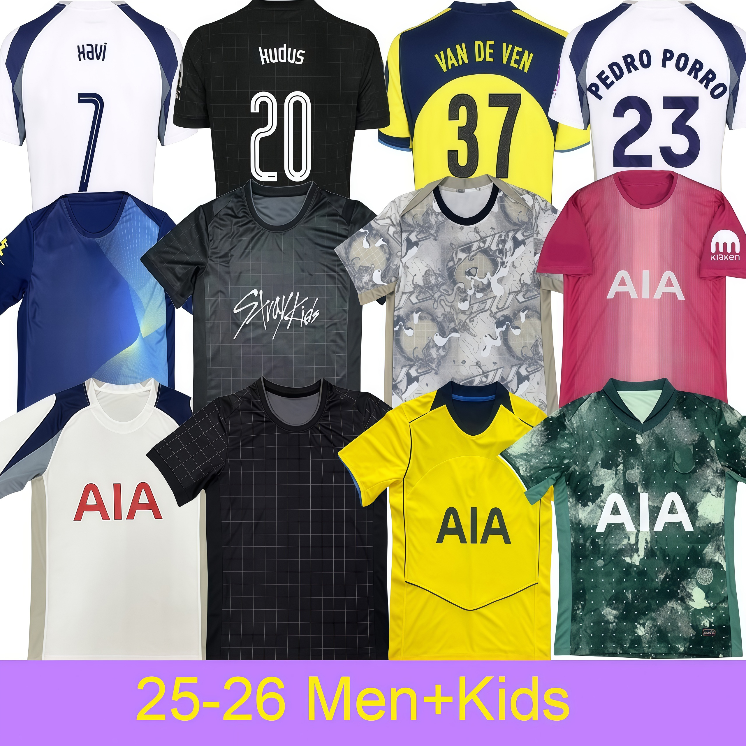 25/26 Kudus soccer Jerseys Xavi Simons Van de ven football shirts MADDISON Johnson Richarlison match kit for men and kids