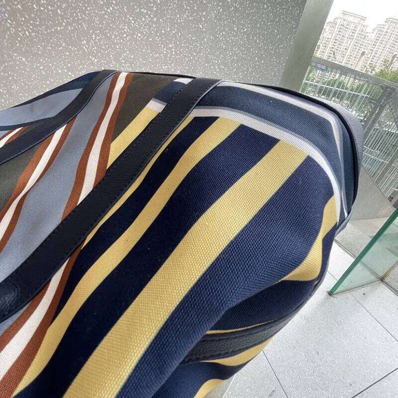 Women's Top Handle Linen Striped Canvas Large Capacity Ladies One Shoulder Underarm Bucket Bag Purses And Handbags Suotong0912 250912 Suotong2509
