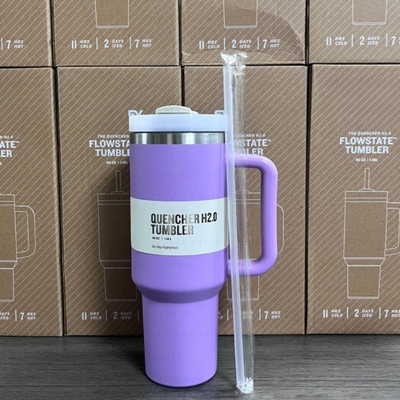 Water Bottle 40oz tumbler Stainless Designer Cup cups lid and straw water bottle Car cup stainless steel coffee cup straw large-capacity mug