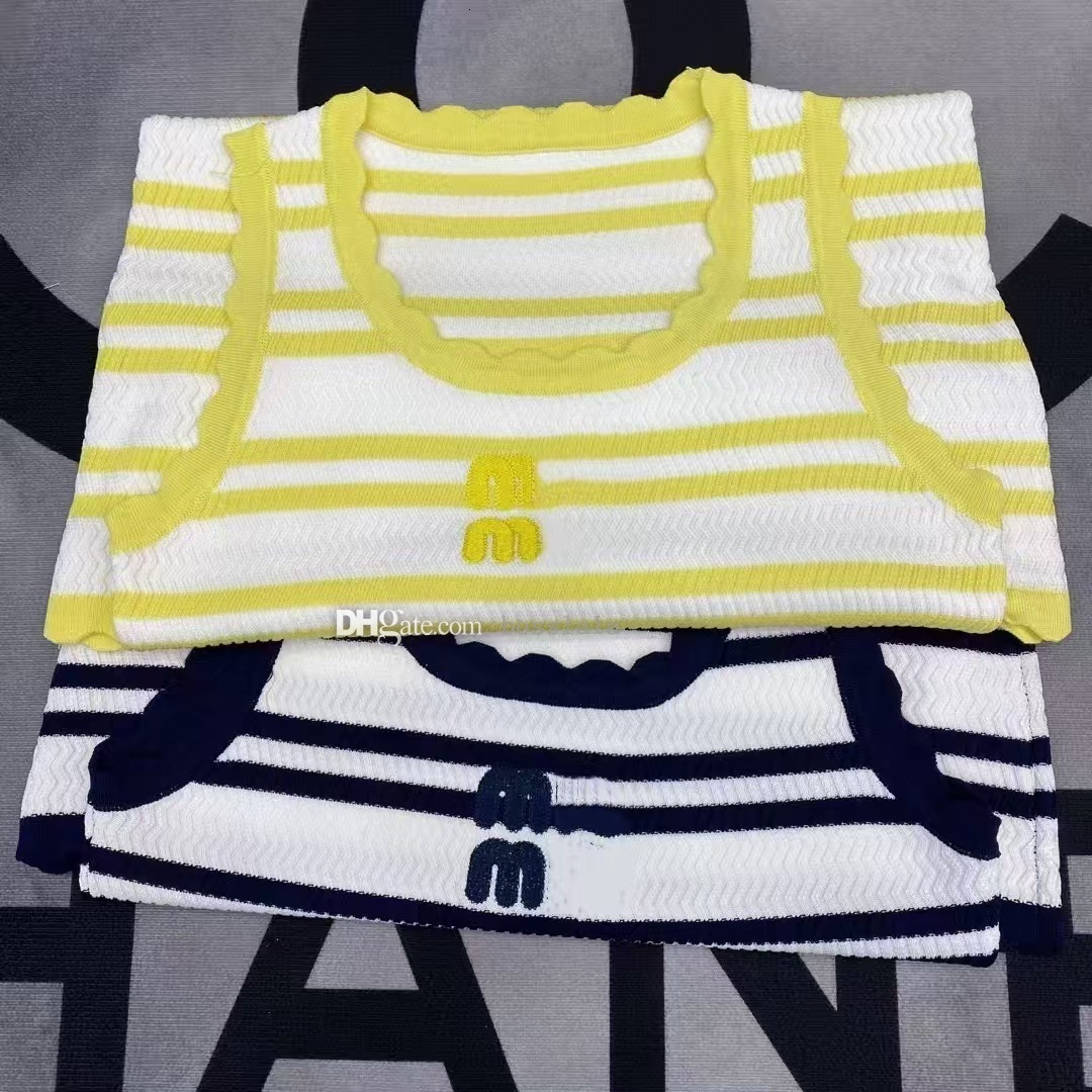 Womens Tanks Camis Sweet Temperament Lace Patchwork Knitted Vest Dress For Women Summer New Round Neck Slim Fit Striped Versatile Dresses