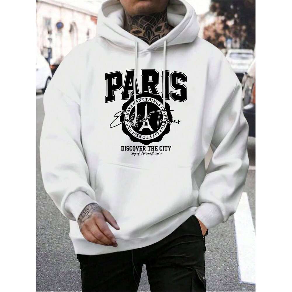 Whiskey Castle Print Men'S Hoodies Fashion Fur-Liner Hoodie Warm Fleece S-Xxl Hoody Man Autumn High Quality Clothes