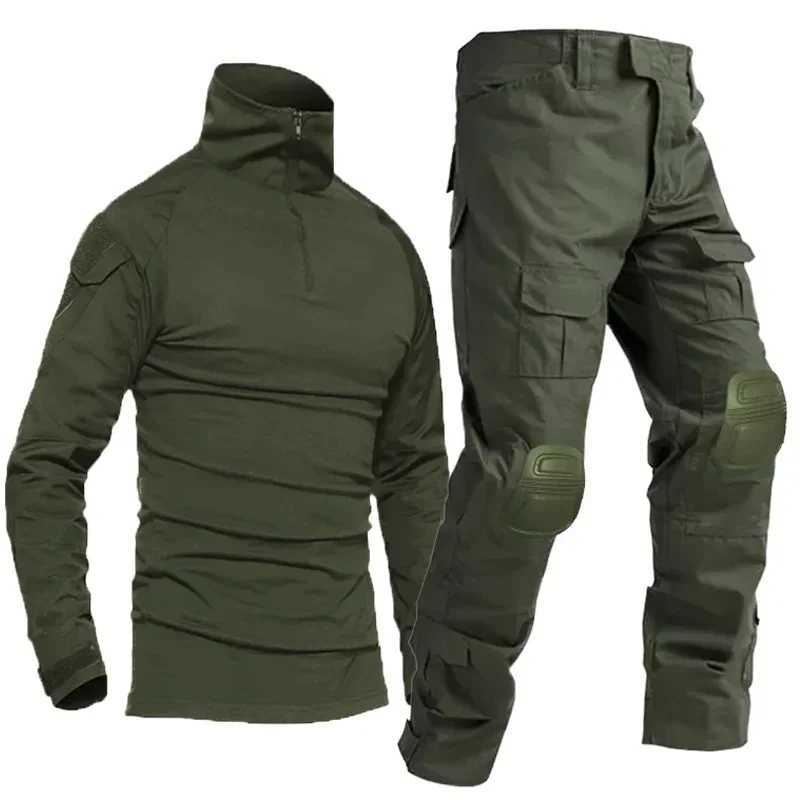 Softair Paintball Work Clothing Uniform Tactical Combat Camo Shirts Cargo Pants Knee Pads Hunting Clothes Wearresisting Set W250928
