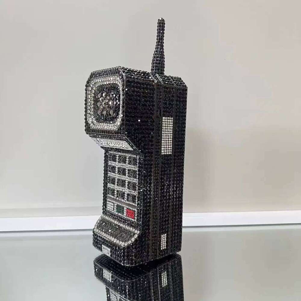 XIYUAN Newest Cellphone Shaped Rhinestone Evening Clutch Purse Dia Wedding Party Bag Lady Pink Crystal Bridal Handbag