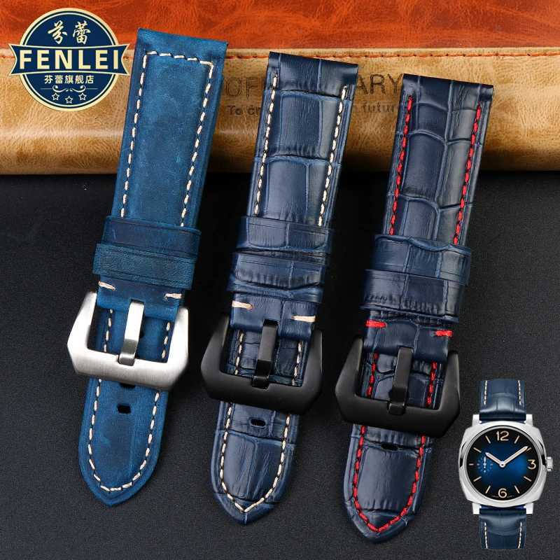 High quality Waterproof Watch band For Panerai PAM688 4411313 Cowhide Leather Mens blue Watch Strap accessories 22MM 24mm 26mm W250928
