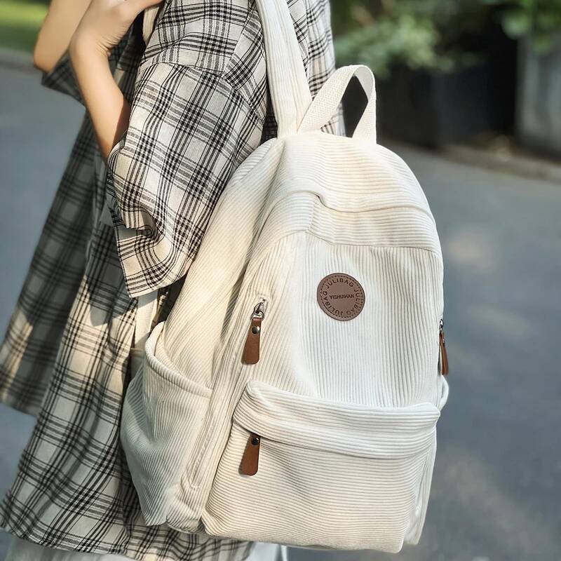 Woman Backpack Corduroy School Book Bags for Teenage Girls Boys New Female College Bag Student Lady Leisure BagPack high-quality
