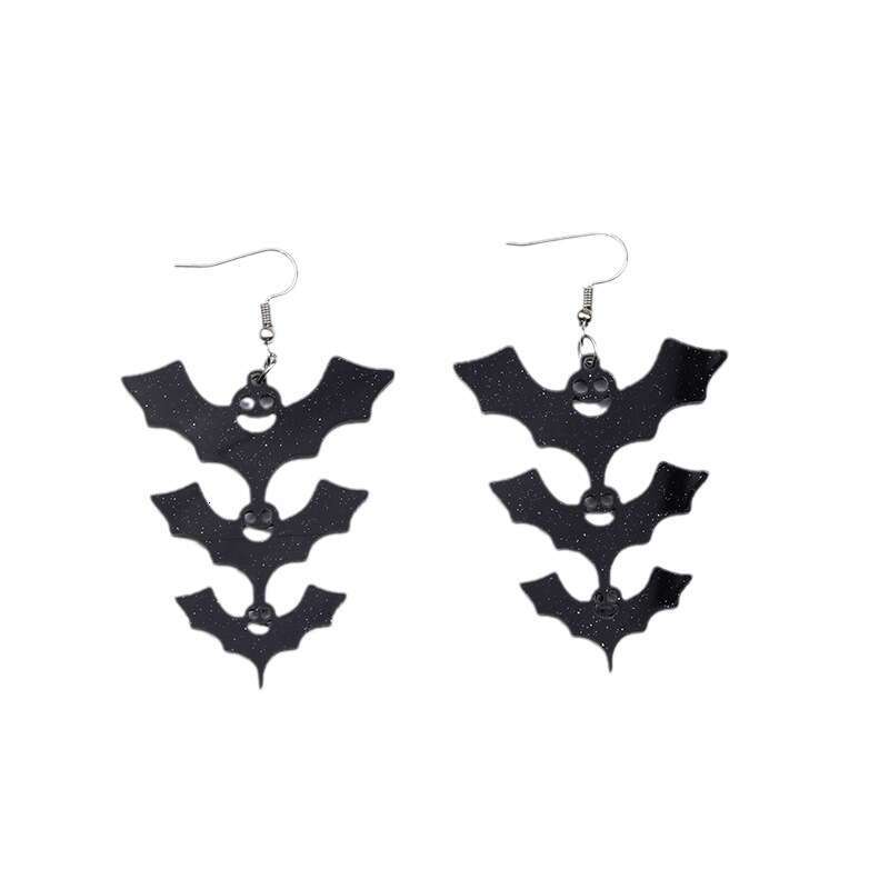 New Halloween Fashion Simple Personality Quirky Step Bat Acrylic Drop Earrings