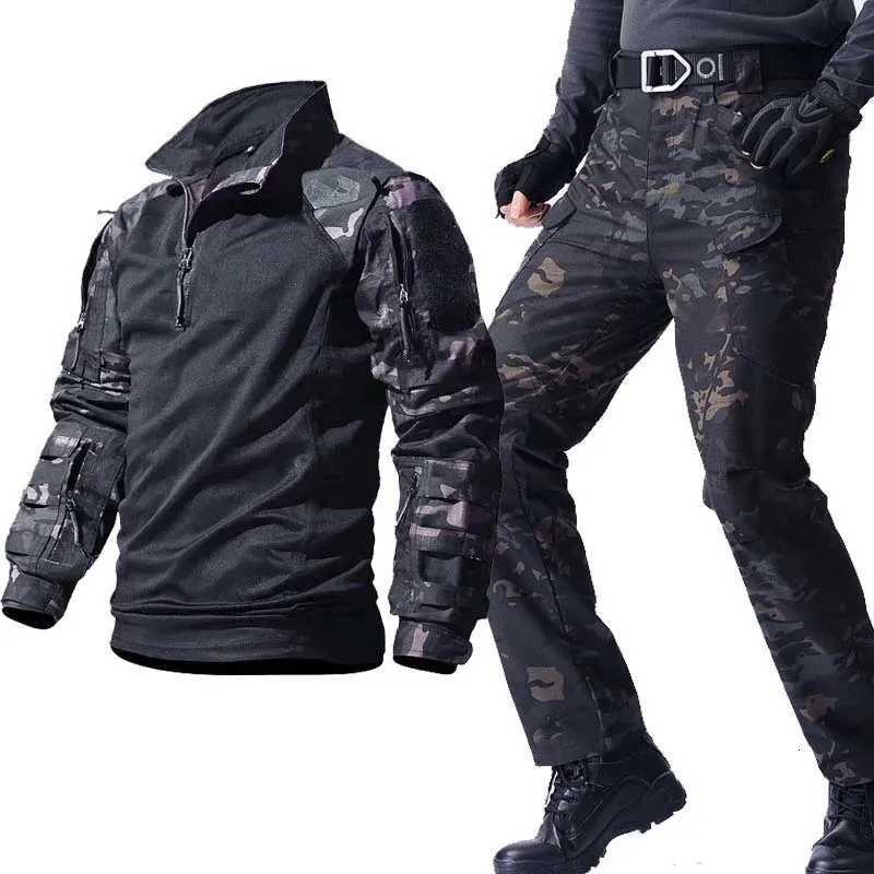 Outdoor Training Suit Men Outdoor Durable Camo X7 Tshirt Pants Mens Army Waterproof Suits Multiple Pockets Sets W250928