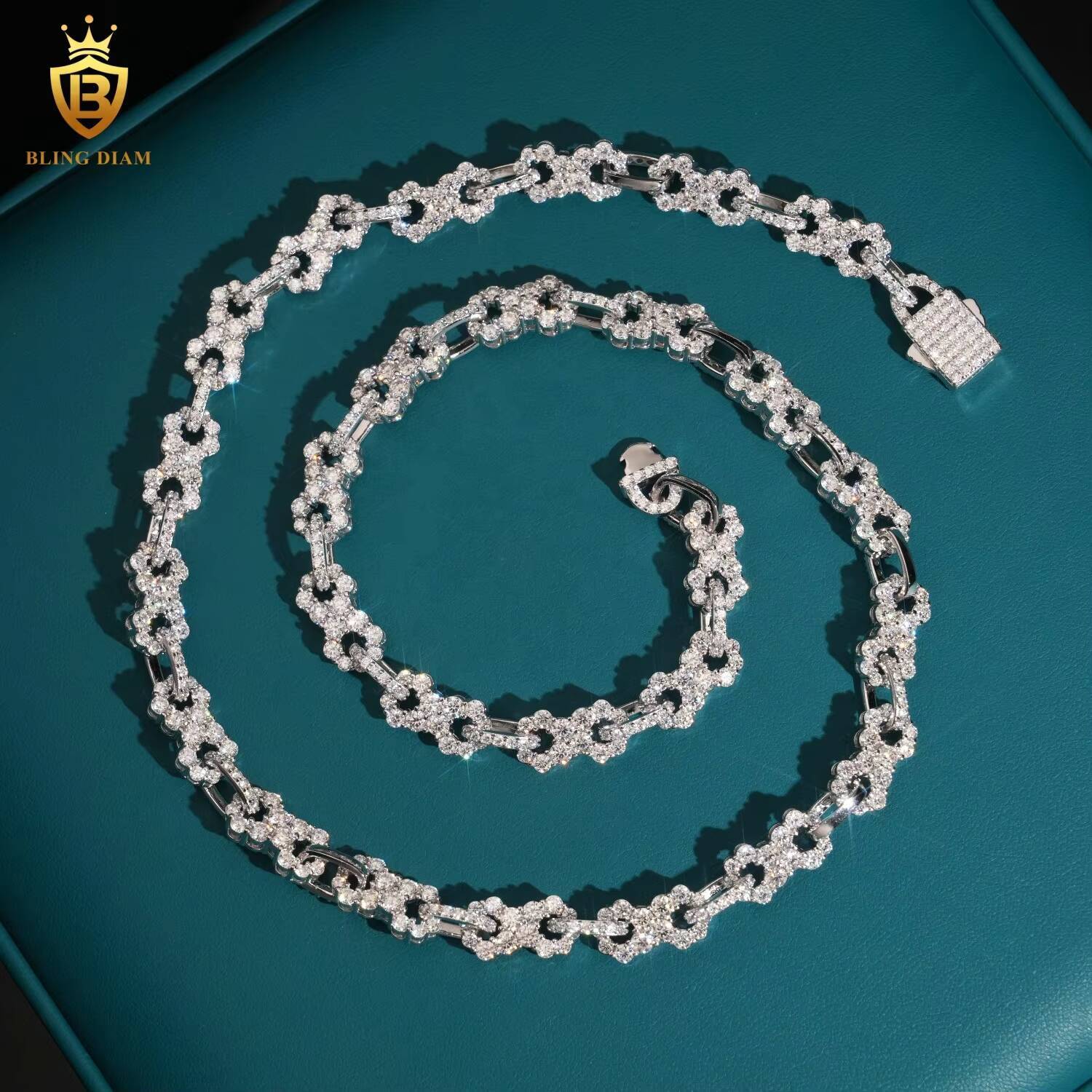 85mm Sterling Silver 925 GRA Certificated Hip Hop Jewelry VVS Moissanite Cuban Link Chain Bracelet