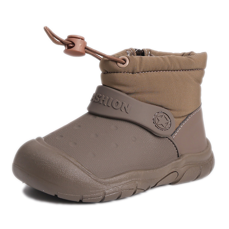 Winter sports style wool lined waterproof children's snow boots, thickened boys' cotton shoes, girls' snow cotton shoes, designer shoes