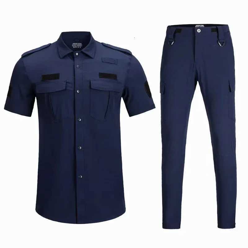 Men Uniforms Tactical Suit Man Multi Pockets Shirt Quick Dry Cargo Pants Soldier Durable Working Clothes for Men 2024 W250928