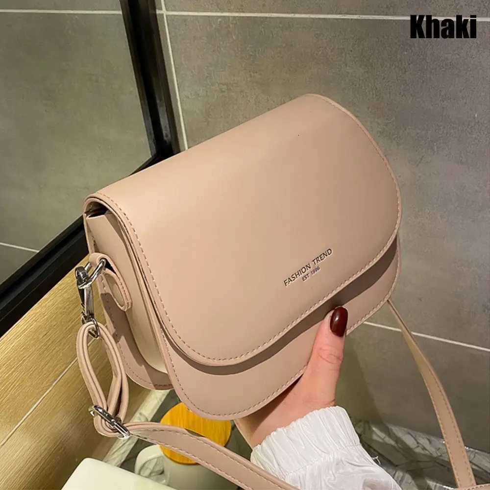 Women Simple PU Leather Saddle Shoulder Bag Flap Messenger Bag Crossbody Bag Handbags Z250928