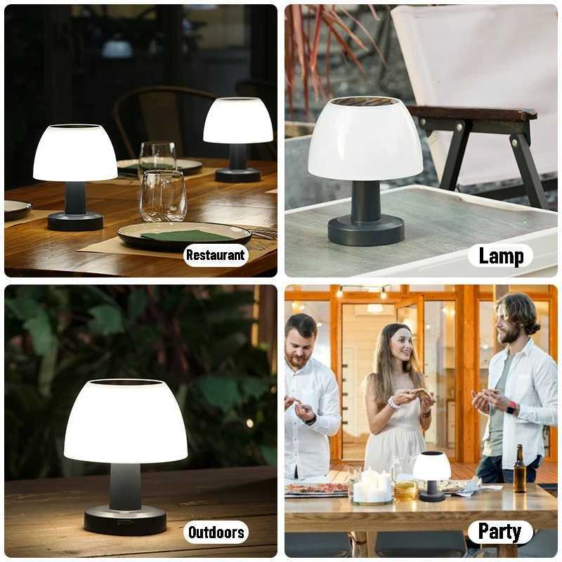 LED outdoor table light solar Rechargeable Cordless Desk Lamp Solar LED Light rechargeable Solar light Home Decor Bedside Light C250928