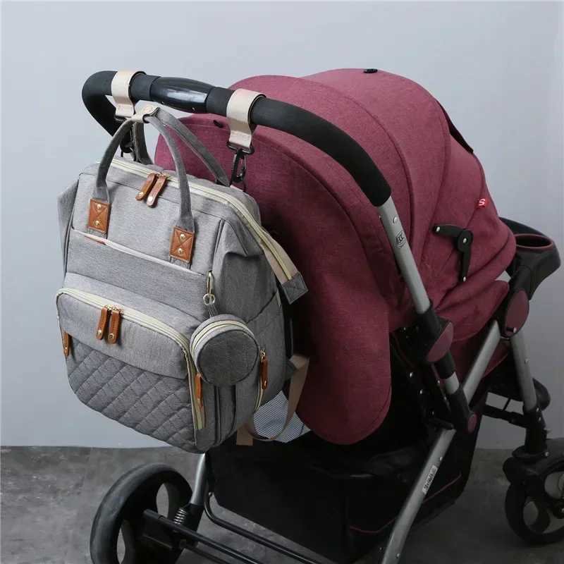 Mummy Backpack With Foldable Crib Soft Mattress Multifunctional Mommy Bags Baby Bottle Insulation Storage Bags Diaper OrganizerXJ250928