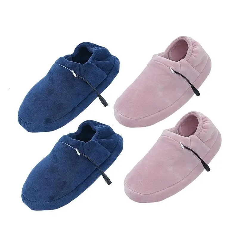 Home electric shoes USB heated foot heater anti slip cold weather product wool slider for reading traveling watching TV241018bj