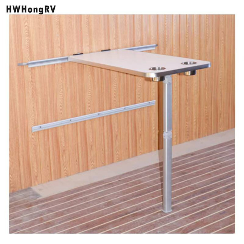 HWHongRV Double Folding Multi-Functional Camping Table RV Support Leg with Wall Slider