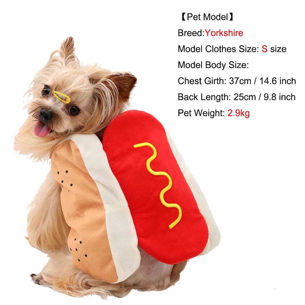 Halloween Dog Cosplay Costume For Small Medium Dogs Cute Hot Dog Shape Adjustable Puppy Party Chihuahua Bulldog Pug Pet Outfits X250928