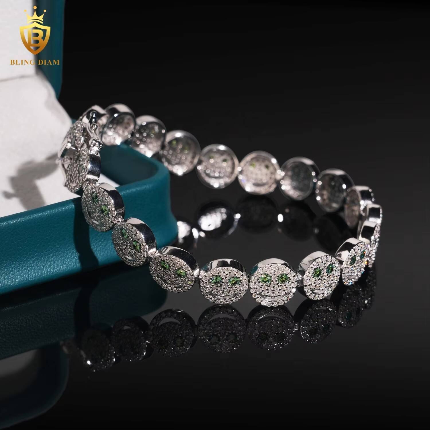 Sterling Silver 925 10mm Pass Diamond Tester Hip Hop Jewelry VVS Moissanite Cuban Link Chain Bracelet