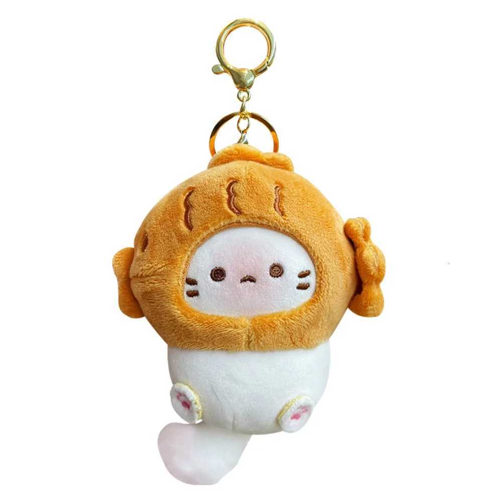 Plush Cocoa Cat Snapper Keychain Snapper Head Set Keychain Exquisite Cute Schoolbag Pendant Japanese Soft Cute Doll PendantXJ250928