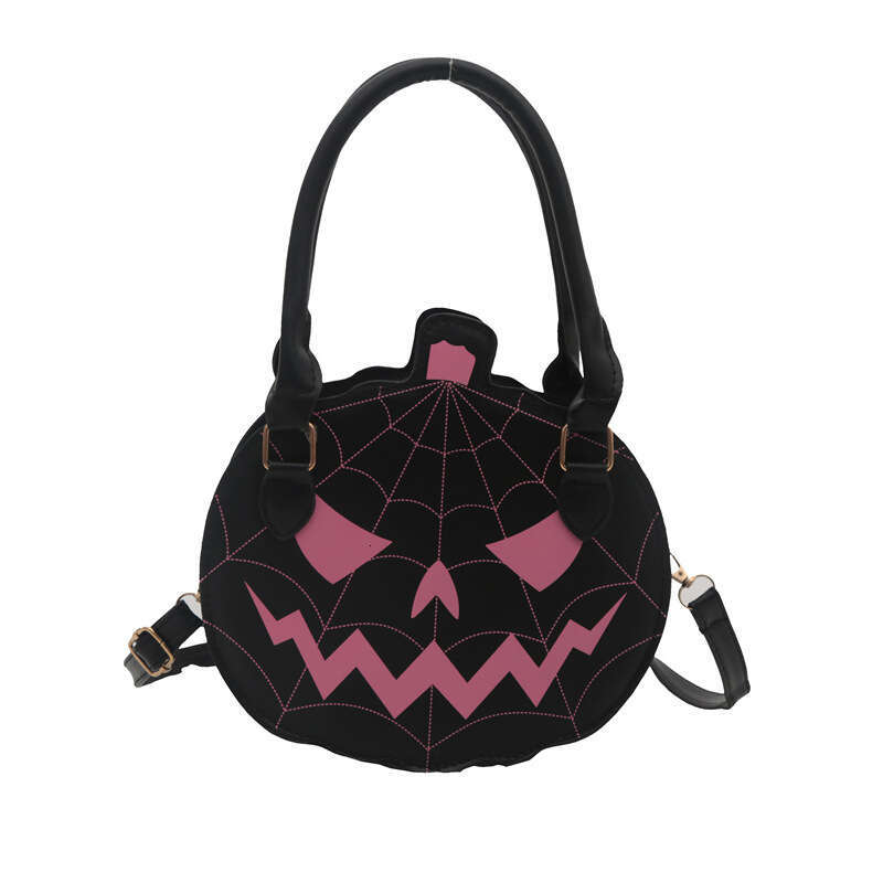 Halloween 2025 New Color-Block Simple Single-Shoulder Small Round Quirky Pumpkin Women's Bag